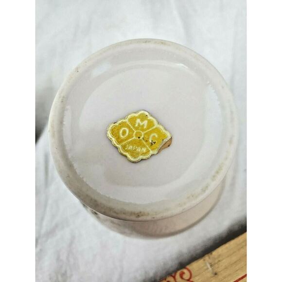 Vintage OMC Otagiri Japan Mini Urn Vase Peacock Bamboo Garden Gold Ginger Jar - Picture 8 of 9